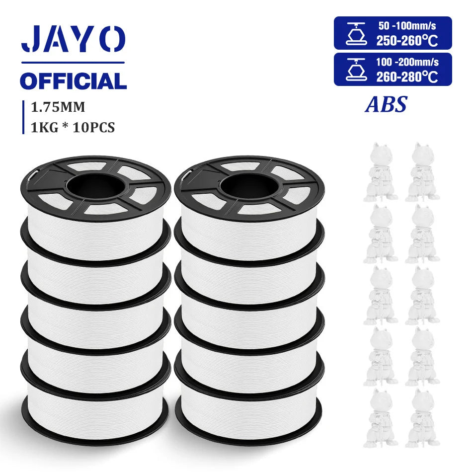 JAYO ASA / ABS / Easy ABS Filament 1.75mm 1KG 3D Filament Low Printing Temperature ABS 3D Printer Filament Excellent Resistance