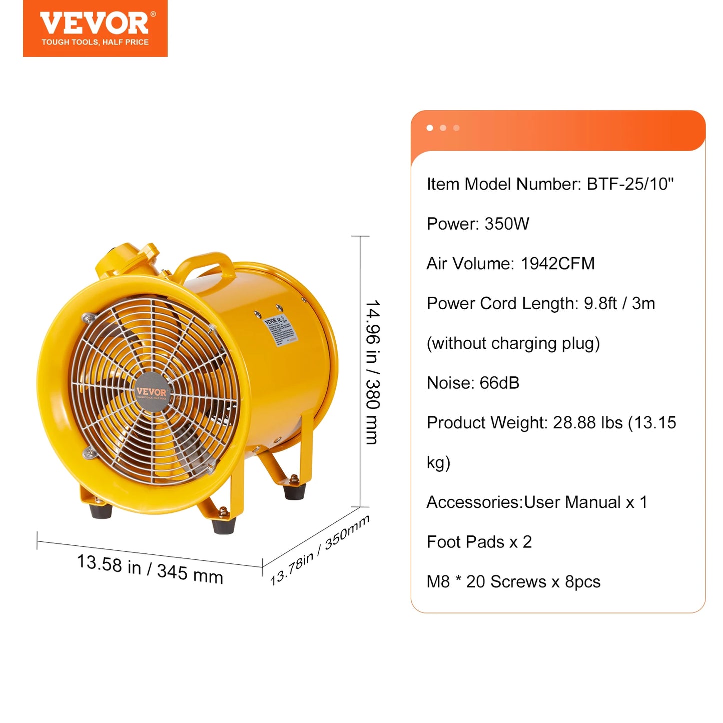 SucceBuy Portable Ventilation Fan 350W/550W/1100W Industrial Exhaust Fan Air Clean Extractor Blower Factory Warehouse Homeuse