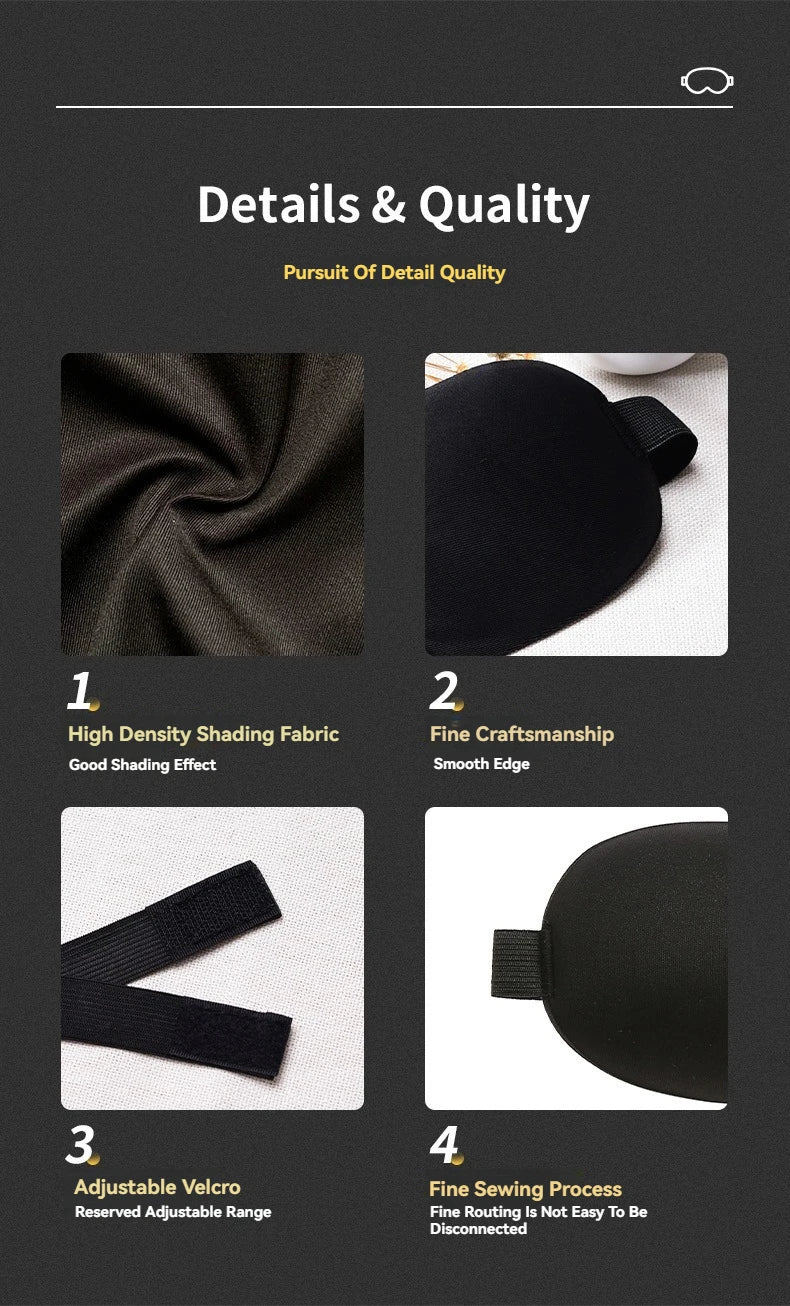 Eye Mask for Sleeping 3D Contoured Cup Blindfold Concave Molded Night Sleep Face Masks Block Out Light with Women Men Eyepatch