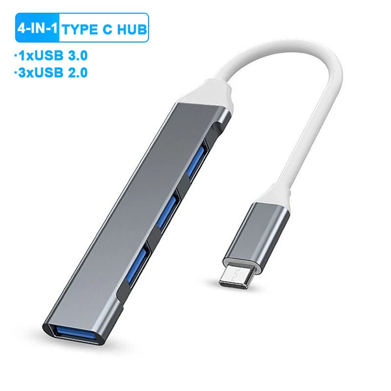 5Ports USB C Docking Station Type C to HDMI 4K/RJ45 100M Splitter USB 3.0 5Gbps High Speed USB C HUB Adapter For Laptop Macbook