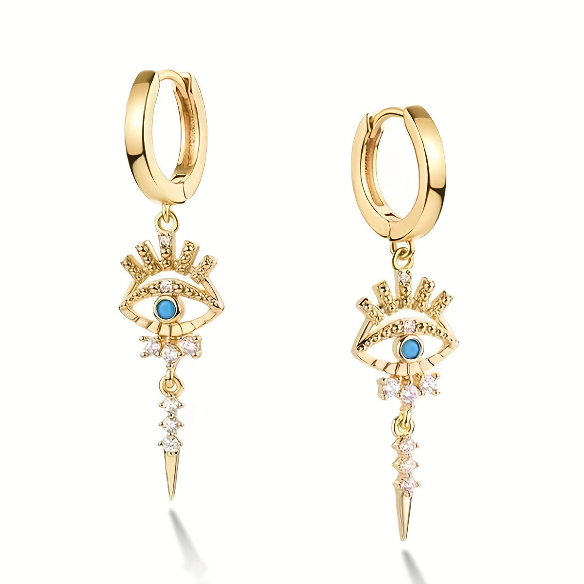 A Pair of Zirconium-encrusted Evil Eye Pendants