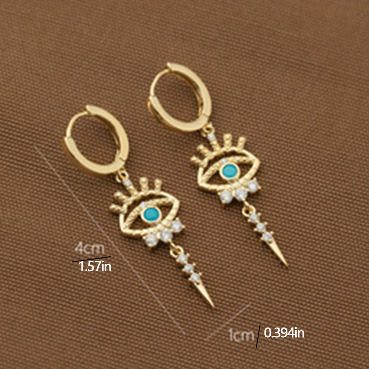 A Pair of Zirconium-encrusted Evil Eye Pendants