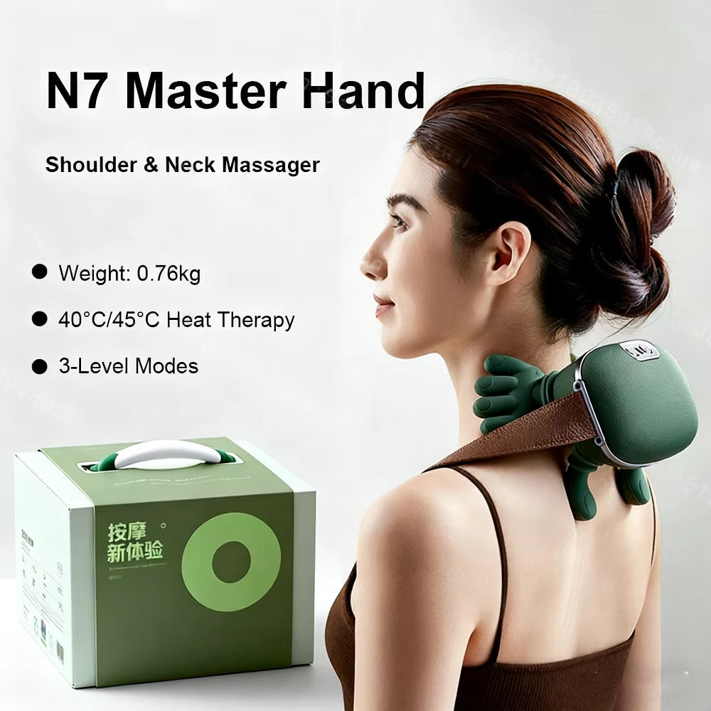 Electric Neck and Shoulder Muscle Massager Wireless Shoulder and Back Kneading Massage Shawl Neck Masajeador Relax Pain Relief