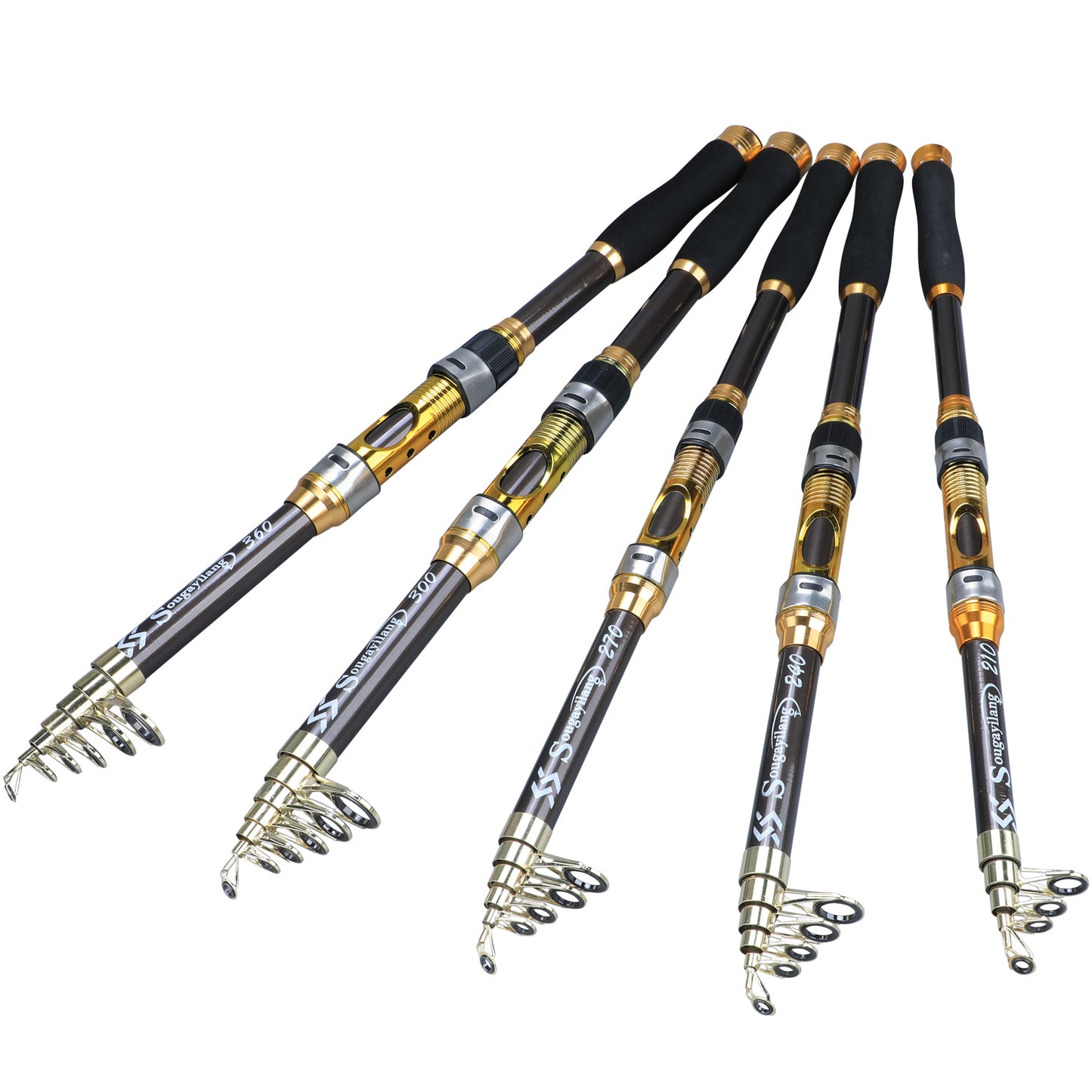 Sougayilang Spinning Fishing Rod Ultralight Carbon Fiber Portable Fishing Pole (actual Size:205-300cm/6.72-9.84ft)(due to Production Batch Problems, a Slight Error Is Within the Normal Range)