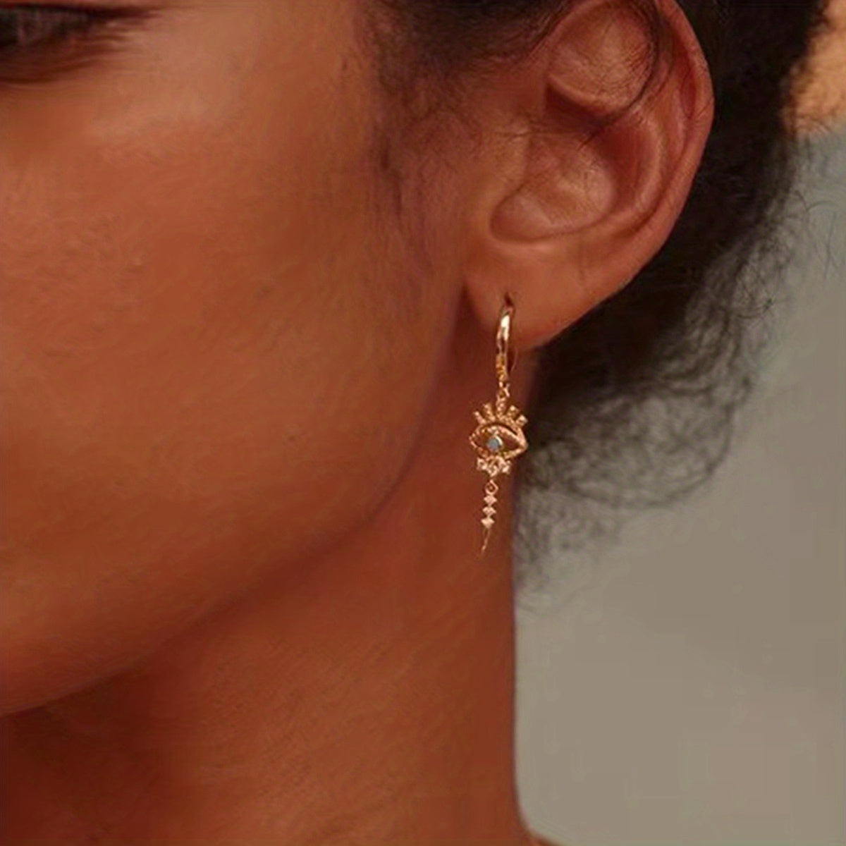 A Pair of Zirconium-encrusted Evil Eye Pendants