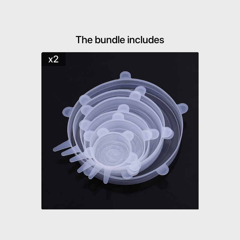 6pcs Reusable Silicone Lid Lids Compatible for Bowls, Plates, Pots & Pans - Multi-Size Dishwasher & Fridge Safe Food Storage Covers, Durable -Fit Lid Fits Most Containers