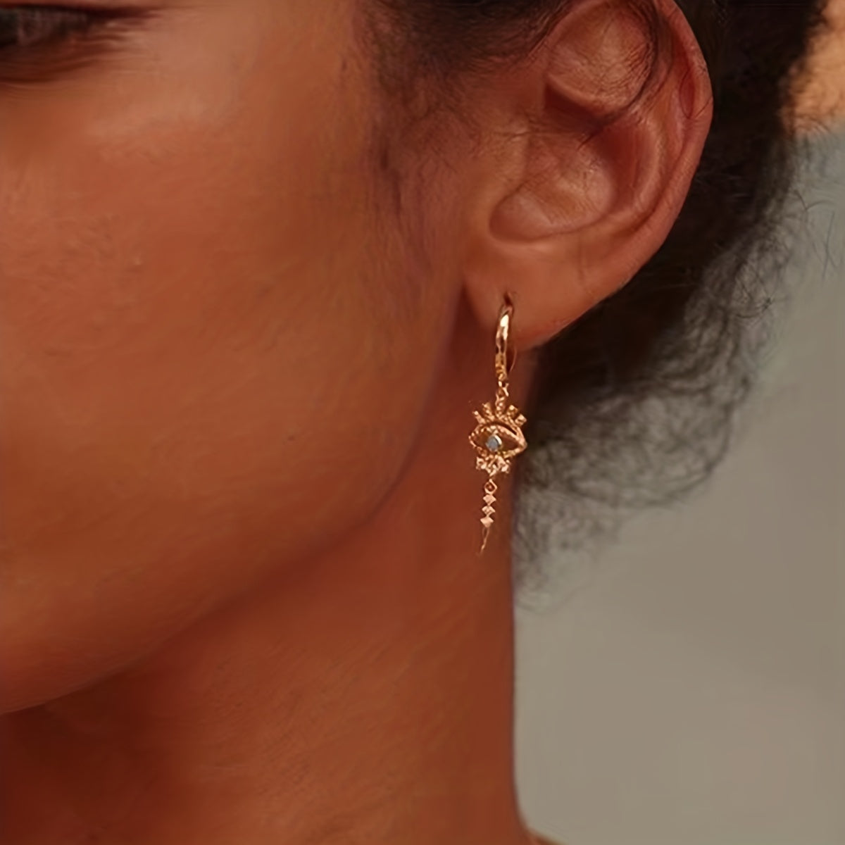 A Pair of Zirconium-encrusted Evil Eye Pendants