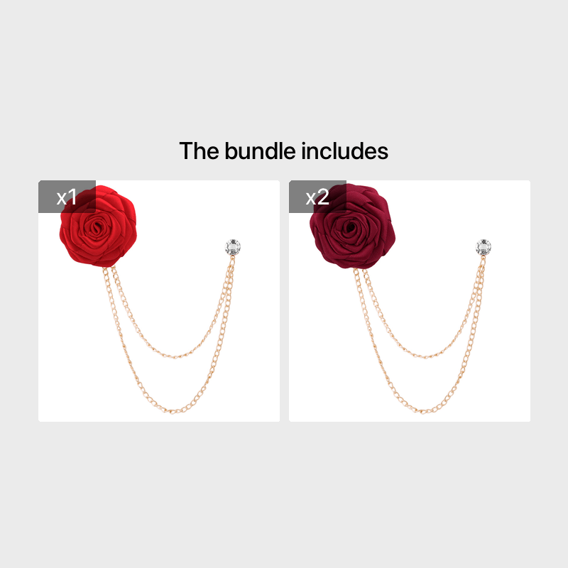 Men's Wedding Ceremony Groom Brooch - Handmade Rose Chain Brooch - For Grooms - Perfect for Wedding Occasions - Ideal Gift for Weddings & Anniversaries