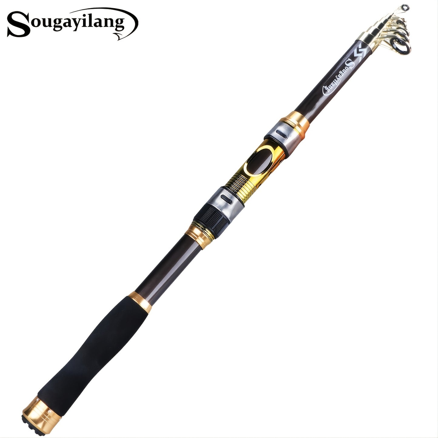 Sougayilang Spinning Fishing Rod Ultralight Carbon Fiber Portable Fishing Pole (actual Size:205-300cm/6.72-9.84ft)(due to Production Batch Problems, a Slight Error Is Within the Normal Range)