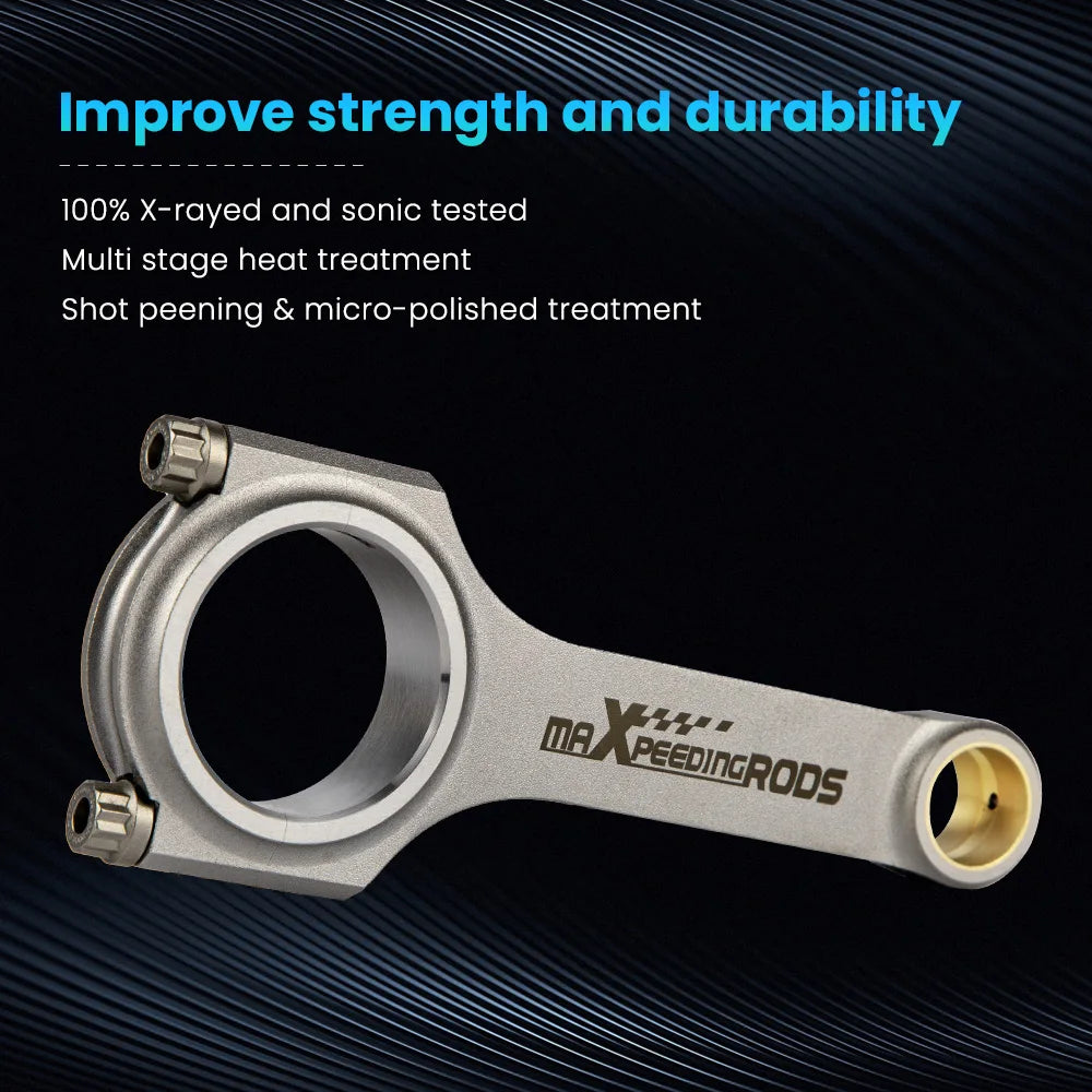 H-Beam Forged 4340 Connecting Rods For BMW 328i 528i E36 E46 M52B28 ARP 5.315" Belias Bellie Pleuel 4340 Floating Racing