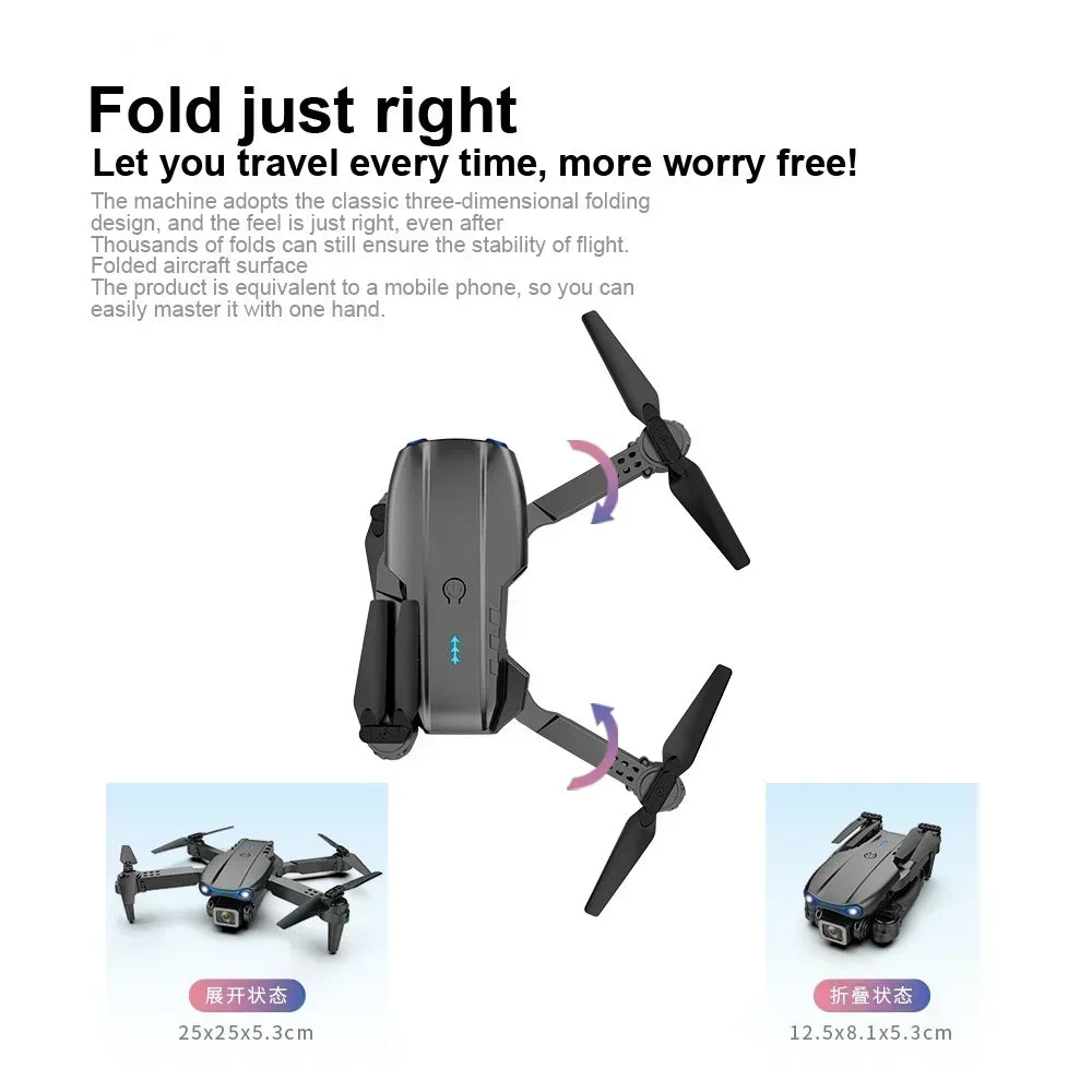New E99Pro RC Drone 4K Professional With Wide Angle Dual HD Camera Foldable RC Helicopter 5G WIFI FPV Height Hold Apron Sell