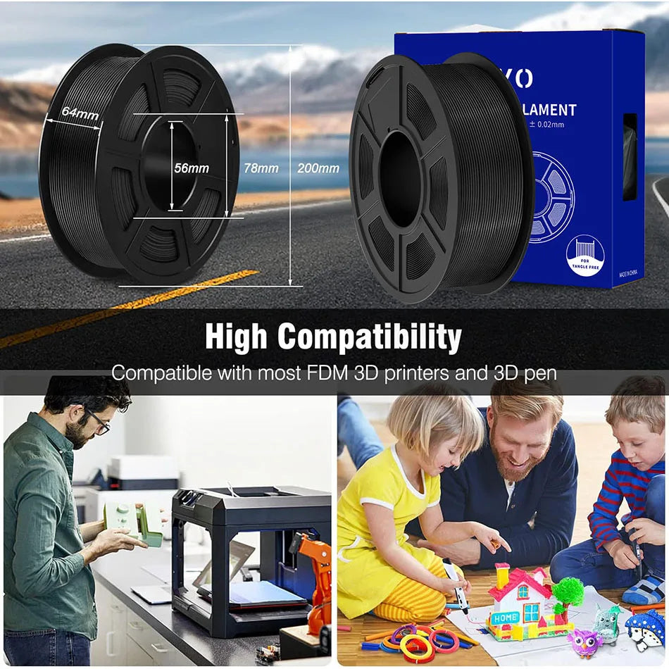 JAYO ASA / ABS / Easy ABS Filament 1.75mm 1KG 3D Filament Low Printing Temperature ABS 3D Printer Filament Excellent Resistance