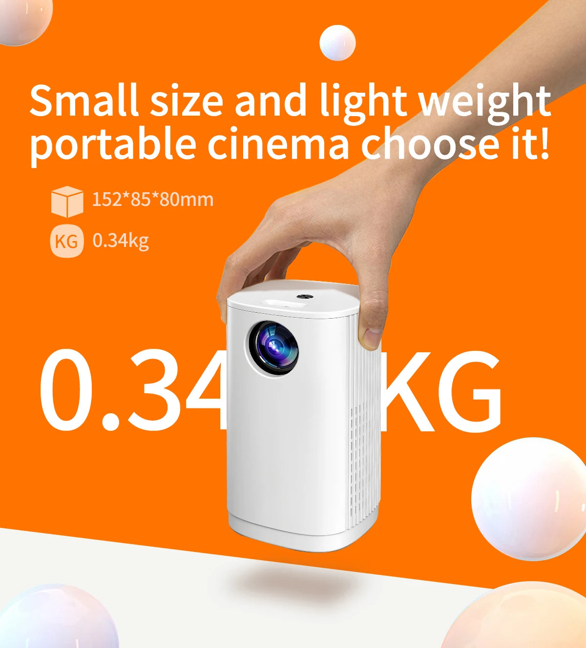 Smart Projector WIFI Mini Portable Home Theater Mobile Phone Same Screen Projector Support 4K LED Home Video Projector &Speaker
