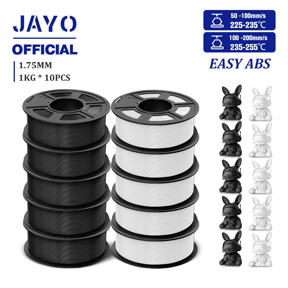 JAYO ASA / ABS / Easy ABS Filament 1.75mm 1KG 3D Filament Low Printing Temperature ABS 3D Printer Filament Excellent Resistance