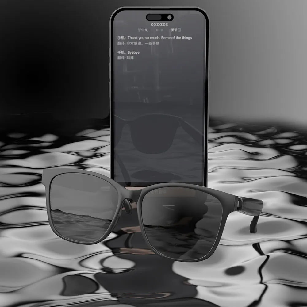 Smart Glasses Earphones Automatic Voice Translation AI Glasses Support 75 Languages Audio Glasses for Travel Business Meeting