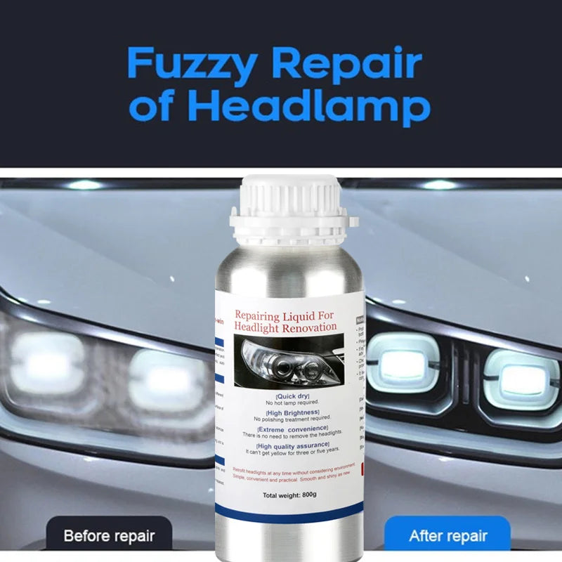 Car Headlight Liquid Polymer Polisher 800ML Car Headlights Polishing Renovation Repair Tool Light Restoration Besteam Auto Part