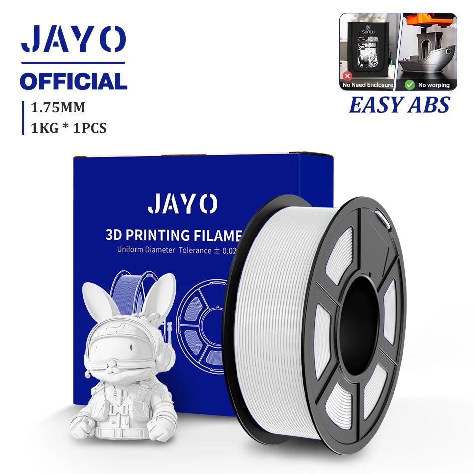 JAYO ASA / ABS / Easy ABS Filament 1.75mm 1KG 3D Filament Low Printing Temperature ABS 3D Printer Filament Excellent Resistance