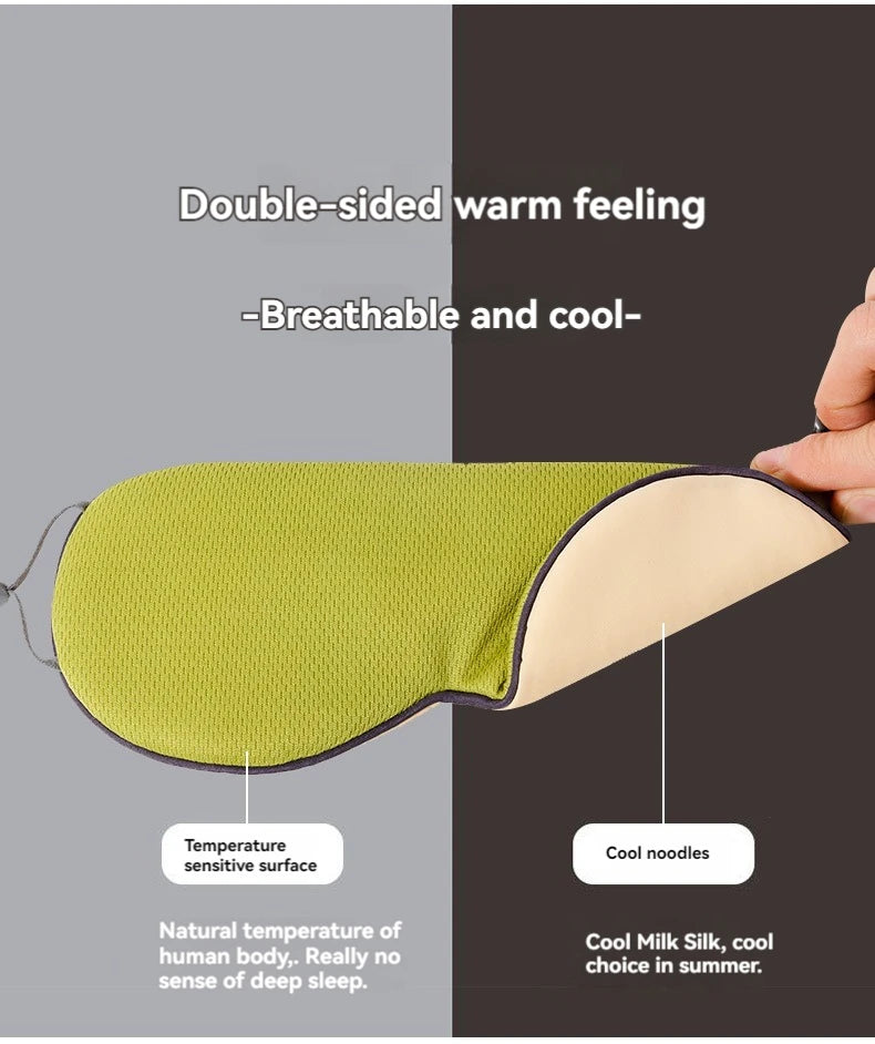 Sleeping Eye Mask Korean Style Ice Silk Warm And Cool Dual Use Adjustable Travel Light Blocking Breathable Eye Mask