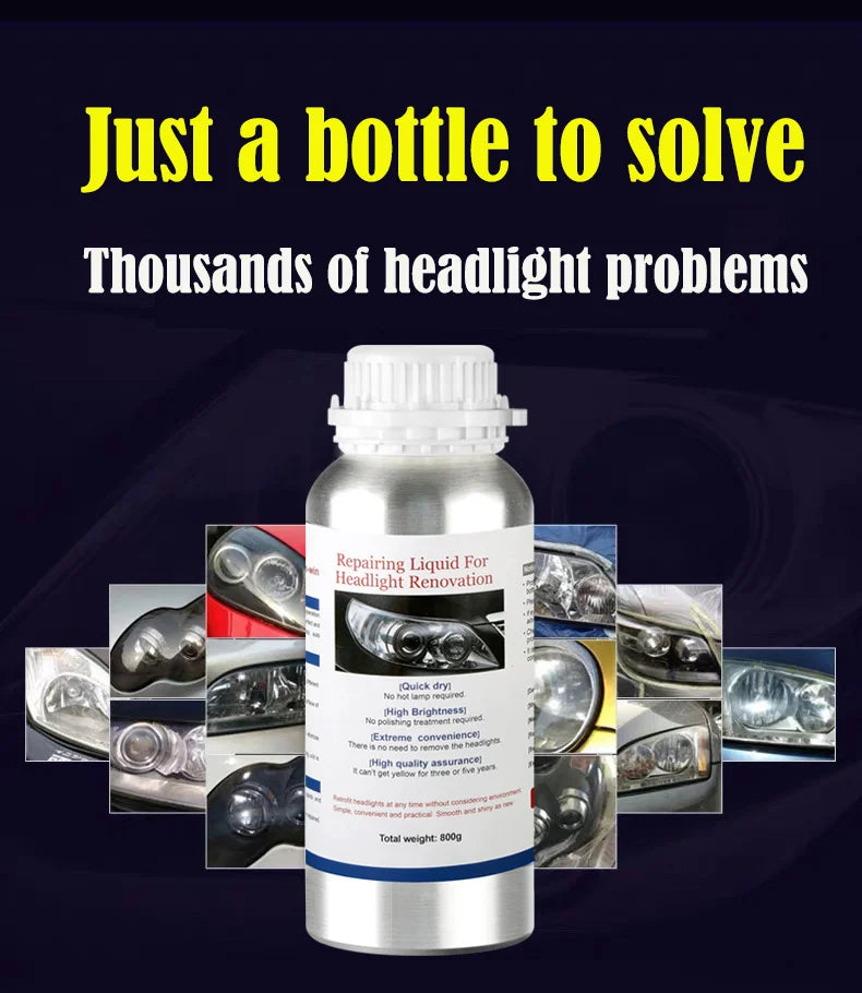 Car Headlight Liquid Polymer Polisher 800ML Car Headlights Polishing Renovation Repair Tool Light Restoration Besteam Auto Part