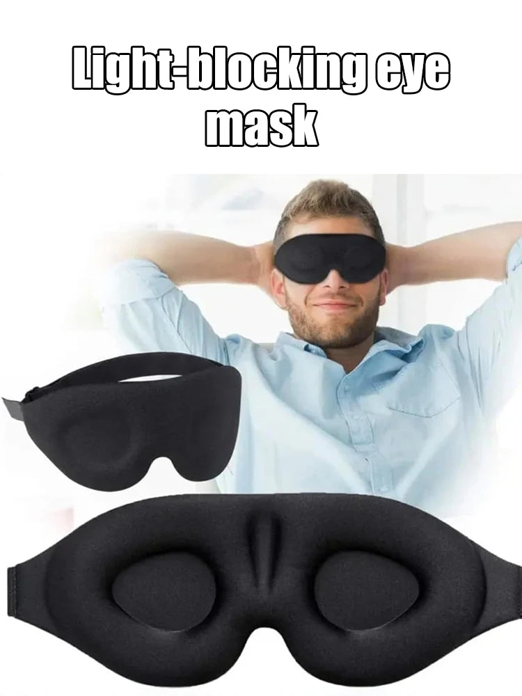 3D Eye Mask Adjustable Suitable for Men and Women with No Pressure on the Eyes Breathable and Light Blocking Eye Mask Black
