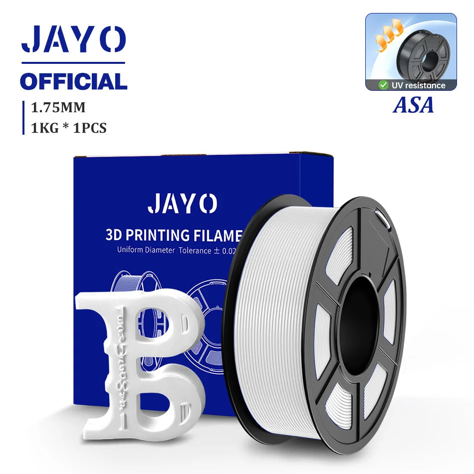 JAYO ASA / ABS / Easy ABS Filament 1.75mm 1KG 3D Filament Low Printing Temperature ABS 3D Printer Filament Excellent Resistance