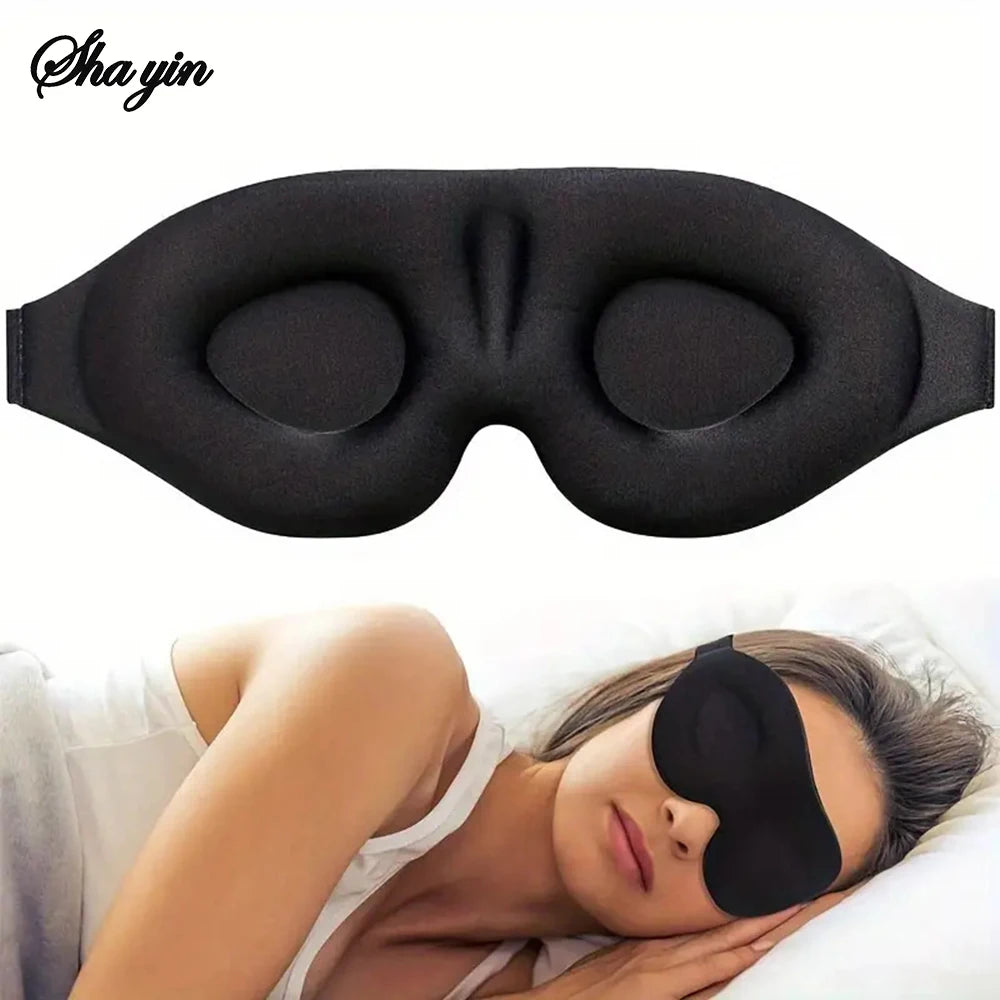 3D Eye Mask Adjustable Suitable for Men and Women with No Pressure on the Eyes Breathable and Light Blocking Eye Mask Black