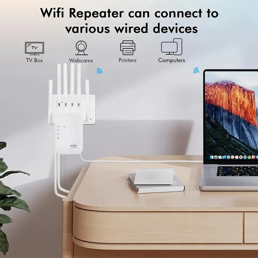 Router Wireless Repeater 1200Mbps Wifi Signal Booster Dual-Band 2.4G 5G WiFi Extender Gigabit WiFi Amplifier Home Office Outdoor