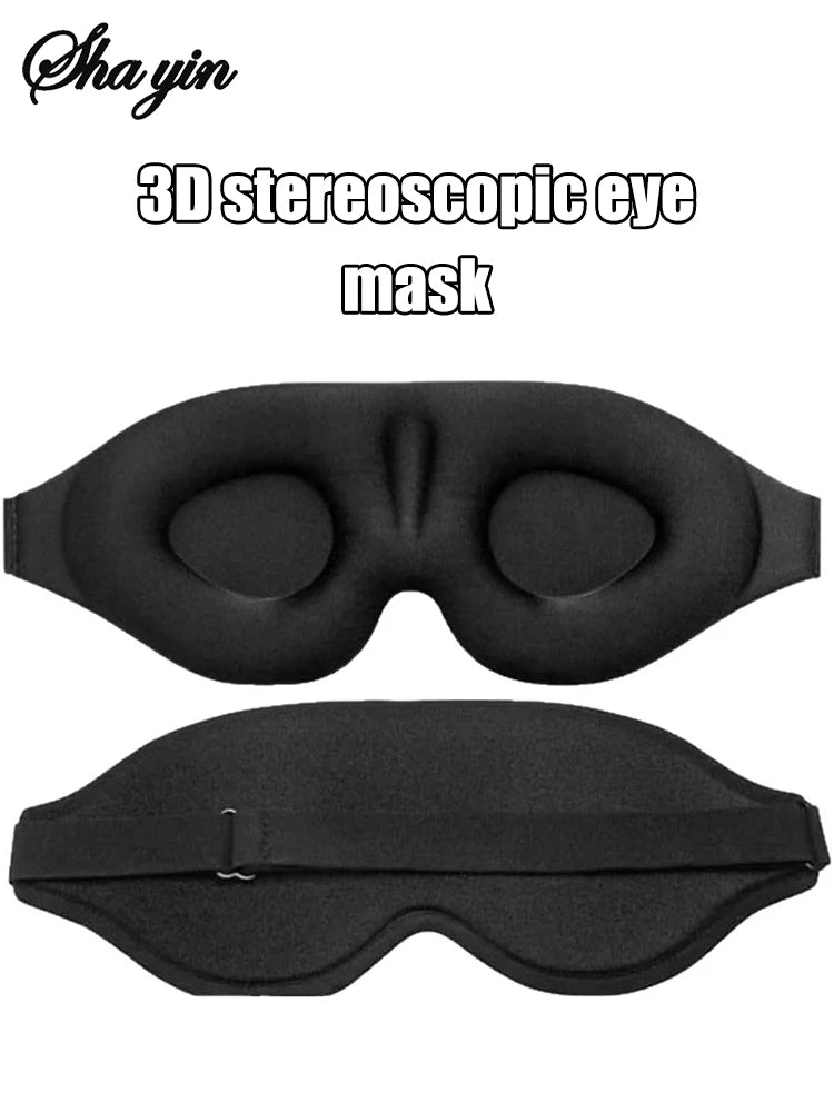 3D Eye Mask Adjustable Suitable for Men and Women with No Pressure on the Eyes Breathable and Light Blocking Eye Mask Black