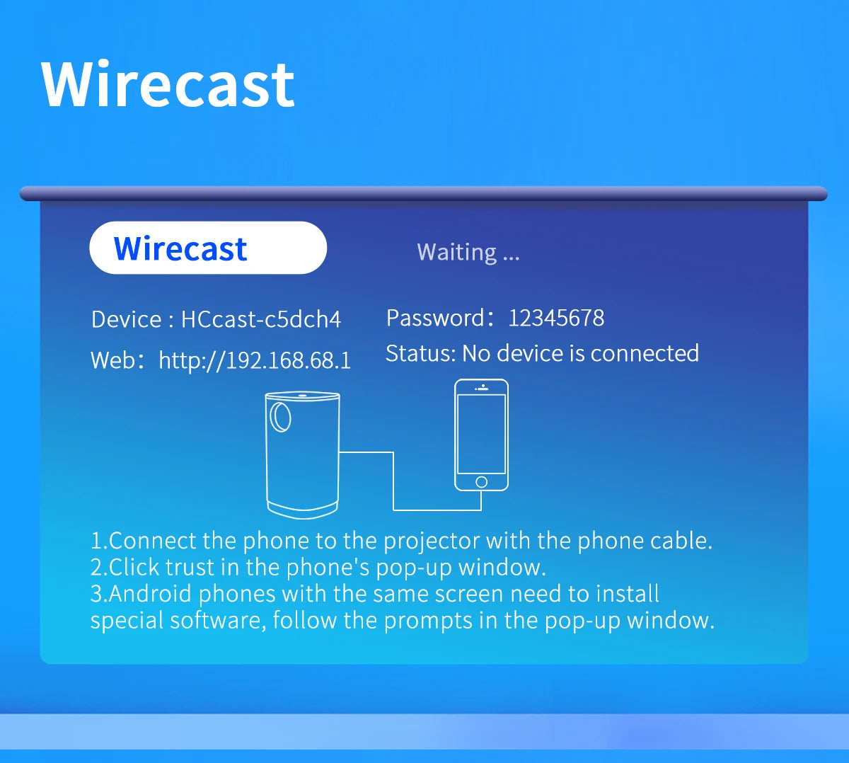 Smart Projector WIFI Mini Portable Home Theater Mobile Phone Same Screen Projector Support 4K LED Home Video Projector &Speaker