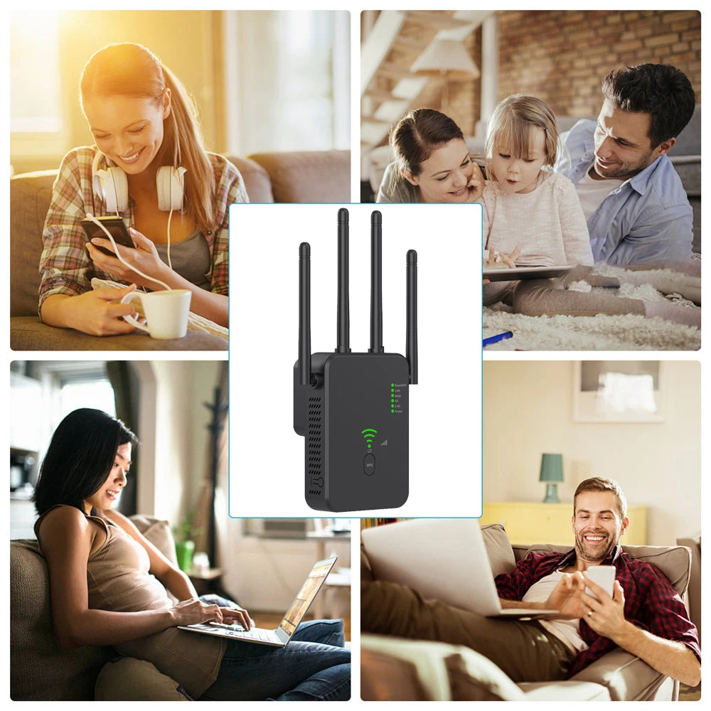 1200Mbps Wireless WiFi Repeater Signal Amplifier Router 2.4G 5G Dual-Band Extender 802.11ac Gigabit WiFi Repeater WIFI Booster