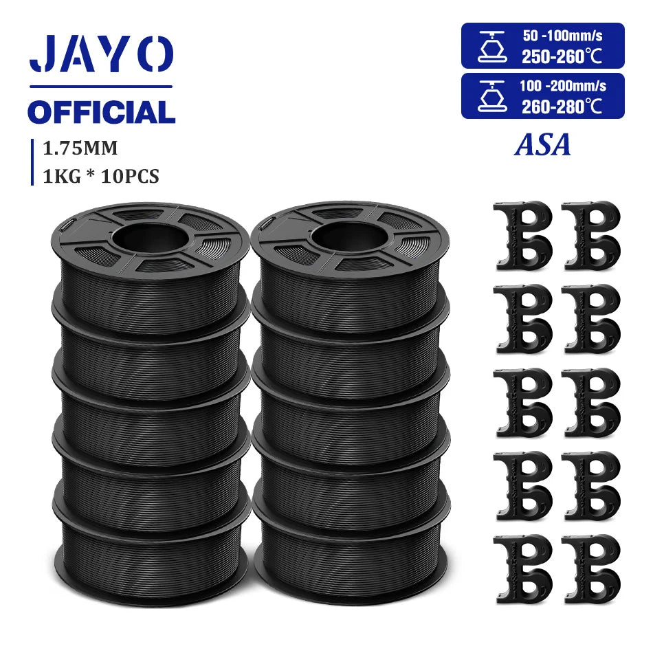 JAYO ASA / ABS / Easy ABS Filament 1.75mm 1KG 3D Filament Low Printing Temperature ABS 3D Printer Filament Excellent Resistance