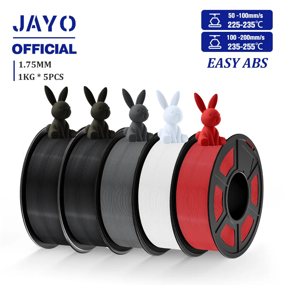 JAYO ASA / ABS / Easy ABS Filament 1.75mm 1KG 3D Filament Low Printing Temperature ABS 3D Printer Filament Excellent Resistance