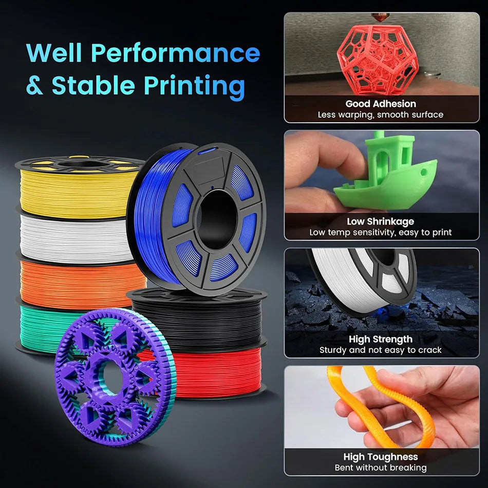 JAYO ASA / ABS / Easy ABS Filament 1.75mm 1KG 3D Filament Low Printing Temperature ABS 3D Printer Filament Excellent Resistance