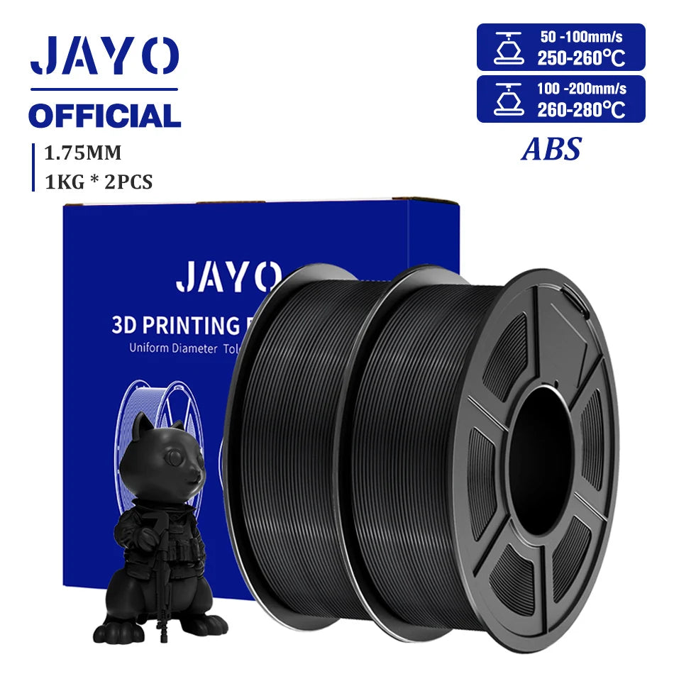 JAYO ASA / ABS / Easy ABS Filament 1.75mm 1KG 3D Filament Low Printing Temperature ABS 3D Printer Filament Excellent Resistance