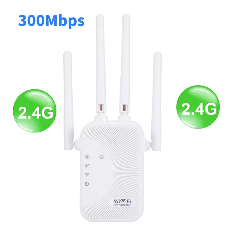 1200Mbps WiFi Repeater Dual Band Wireless Amplifier 2.4G 5GHz Network Long Range Signal Booster For Home Office Wi-Fi Repeater