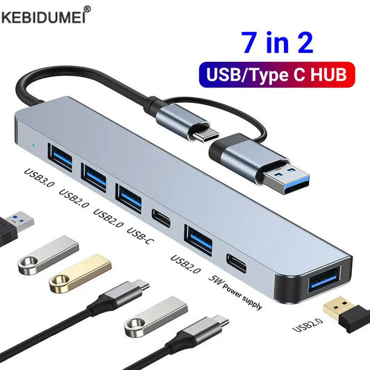 Type C USB HUB Multi USB Splitter Hub usb Docking Station 3.0 Type C HUB Multiple Expander High Speed For Computer Accessories