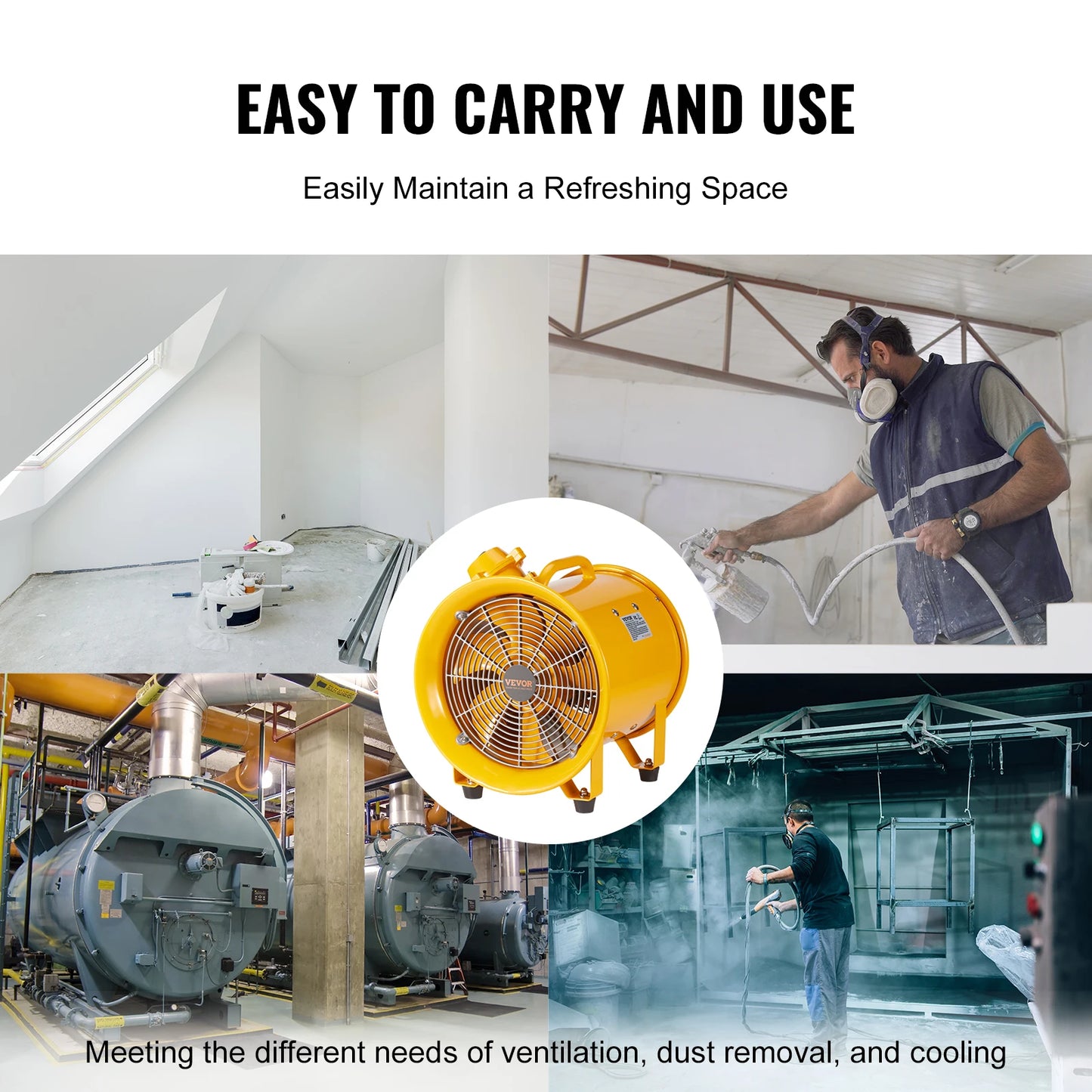 SucceBuy Portable Ventilation Fan 350W/550W/1100W Industrial Exhaust Fan Air Clean Extractor Blower Factory Warehouse Homeuse