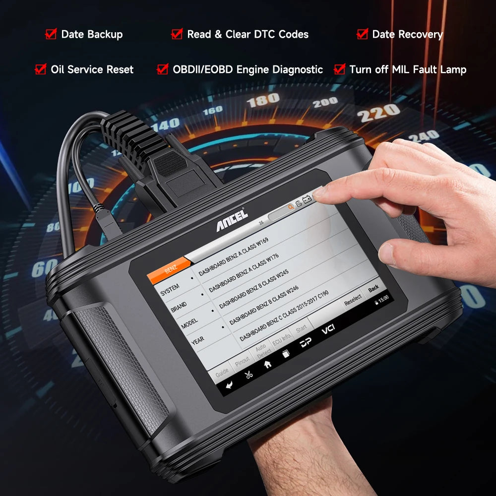 ANCEL DM500 Car Cluster Correction Oil Reset Code Reader OBD2 Scanner Read Write EEPROM Instrument Adjustment Diagnostic Tools