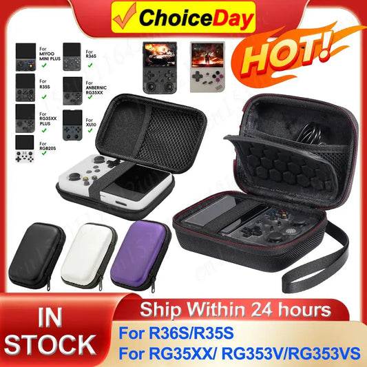 For R36S/R35S Game Console Storage Bag Hard Carrying Case Shockproof Carrying Bag for Anbernic RG35XX/RG353V/RG353VS Case Bag