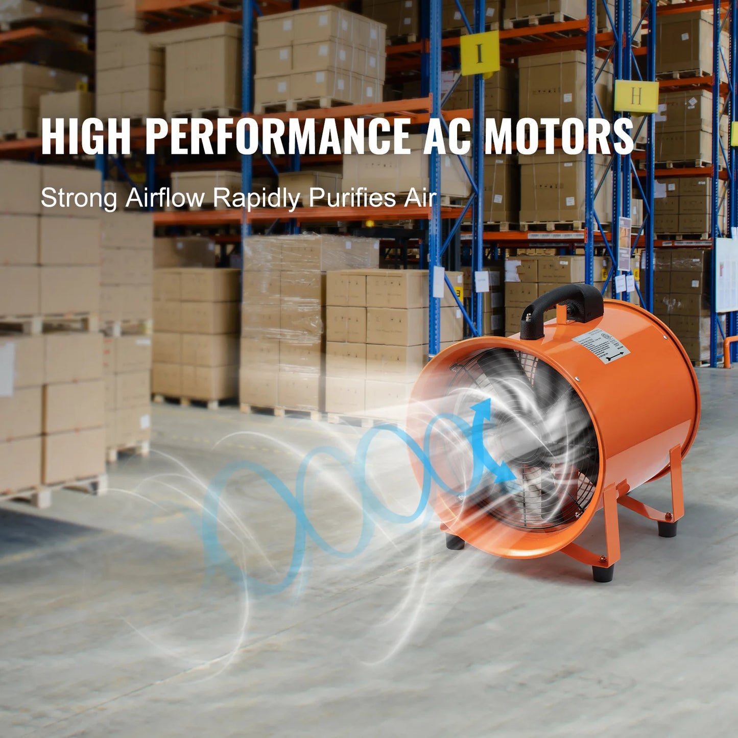 SucceBuy 8 inch Exhaust Fan Industrial Ventilation Fan with 10M/5M PVC Duct Hose 230W Portable Extractor Blower Warehouse Home