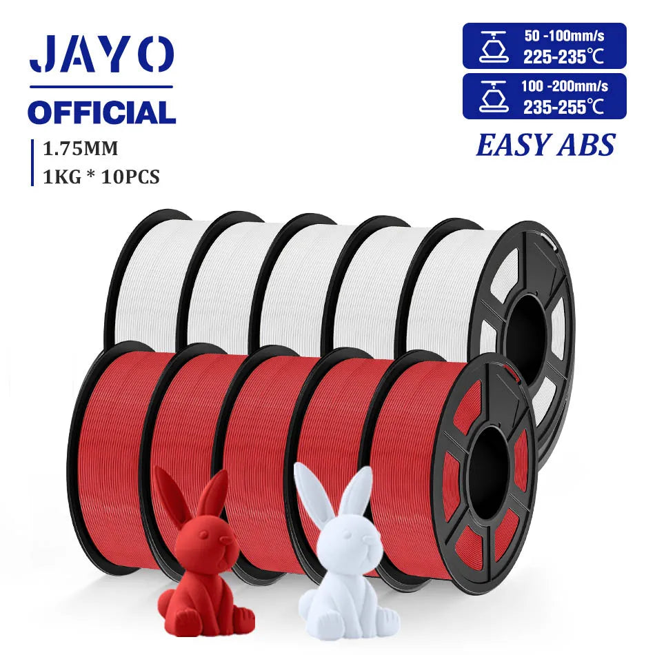 JAYO ASA / ABS / Easy ABS Filament 1.75mm 1KG 3D Filament Low Printing Temperature ABS 3D Printer Filament Excellent Resistance