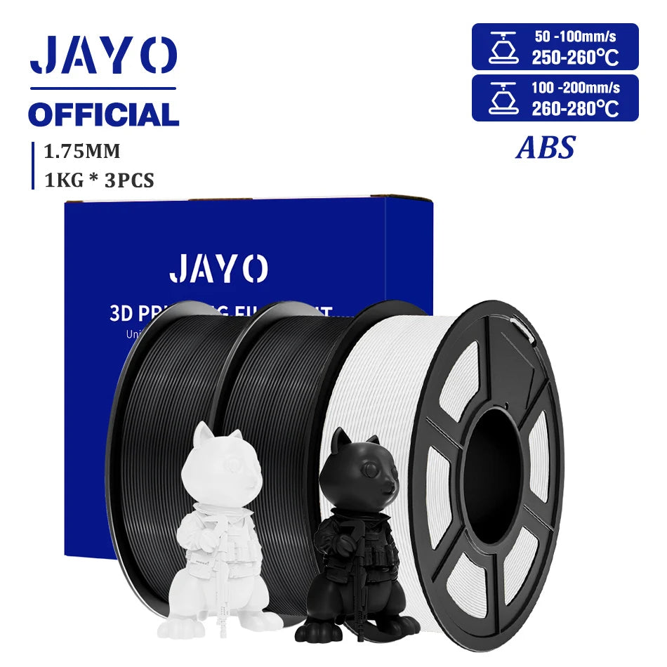 JAYO ASA / ABS / Easy ABS Filament 1.75mm 1KG 3D Filament Low Printing Temperature ABS 3D Printer Filament Excellent Resistance