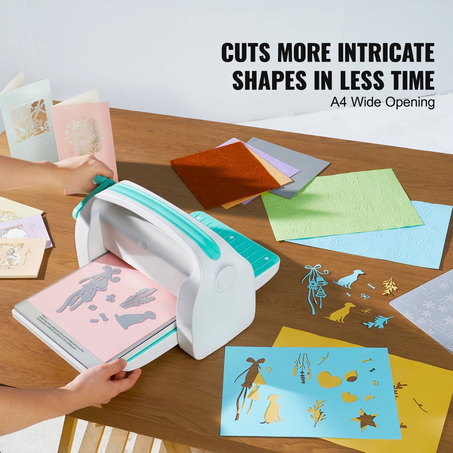 SucceBuy 6/9in Manual Die Cutting Embossing Machine Mini Opening Scrapbooking Handmake Tools for DIY Art Craft Card Decorations