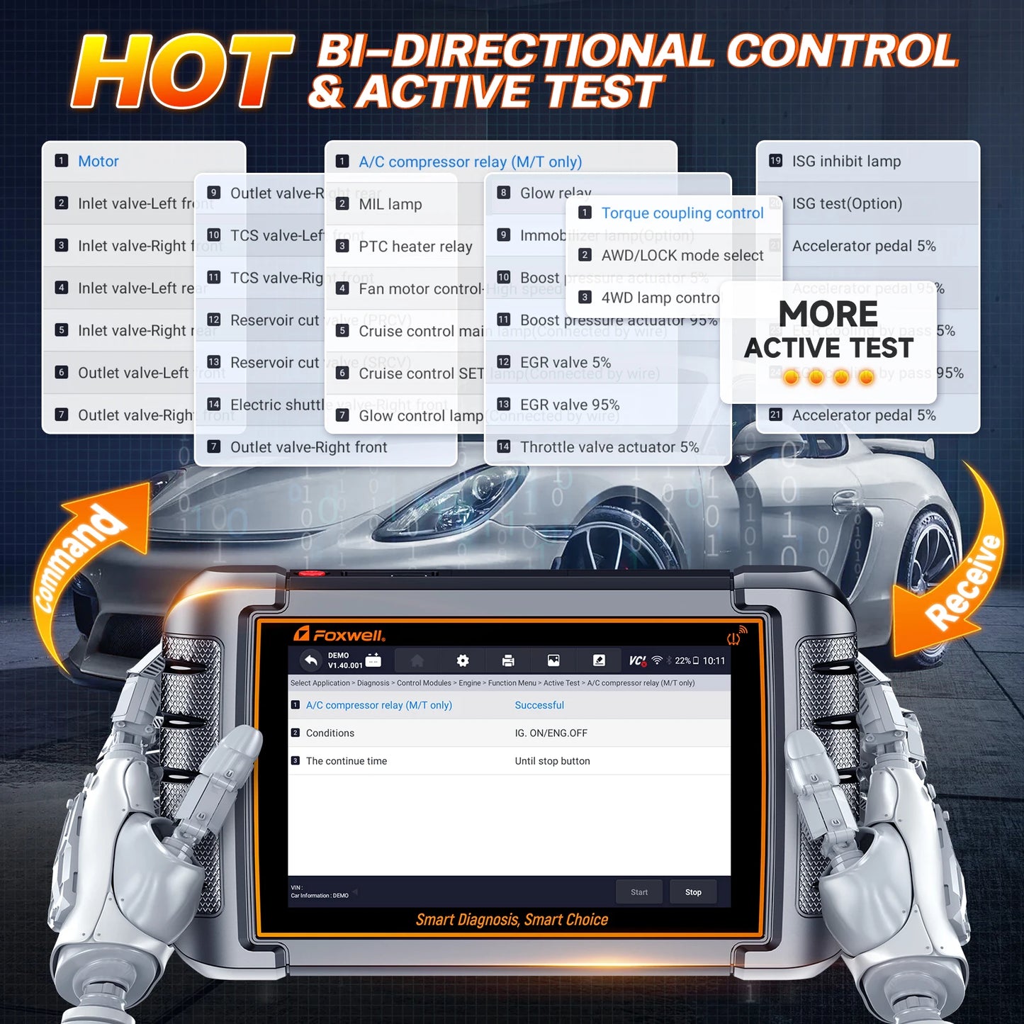 FOXWELL NT809TS TPMS Programming Tool All Systems Diagnostic Bi-Directional Control 30+ Reset OBD2 Bluetooth Automotive Scanner