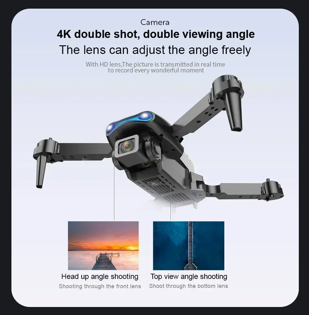 New E99Pro RC Drone 4K Professional With Wide Angle Dual HD Camera Foldable RC Helicopter 5G WIFI FPV Height Hold Apron Sell