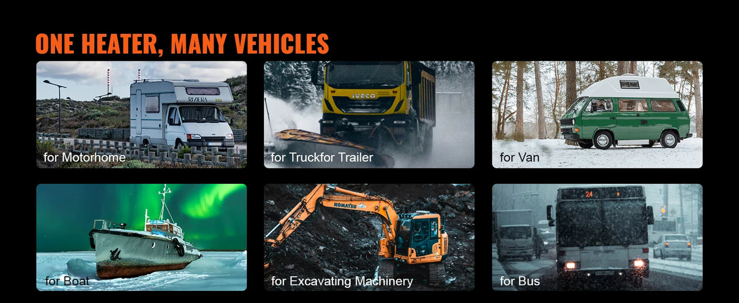 SucceBuy Diesel Air Heater 5/8KW 12V All in One Car Heater with Silencer Remote Control for Car Truck Boat Parking Diesel Heater