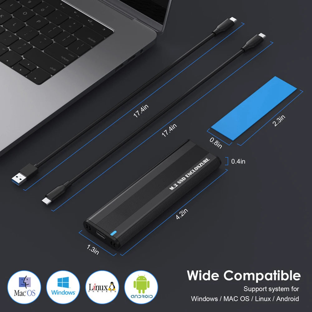 10Gbps M2 SSD Case NVME SATA Dual Protocol M.2 to USB Type C 3.1 SSD Adapter for NVME PCIE NGFF SATA SSD Disk Box M.2 SSD Case
