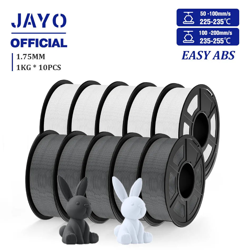 JAYO ASA / ABS / Easy ABS Filament 1.75mm 1KG 3D Filament Low Printing Temperature ABS 3D Printer Filament Excellent Resistance