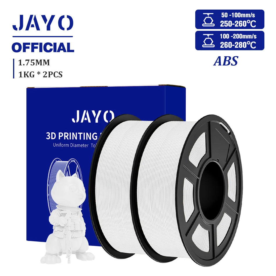 JAYO ASA / ABS / Easy ABS Filament 1.75mm 1KG 3D Filament Low Printing Temperature ABS 3D Printer Filament Excellent Resistance