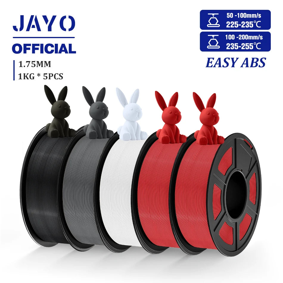 JAYO ASA / ABS / Easy ABS Filament 1.75mm 1KG 3D Filament Low Printing Temperature ABS 3D Printer Filament Excellent Resistance